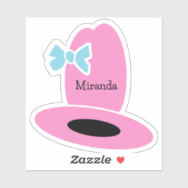 ピンク女性のカーボーイハットバースデーパーティー シール