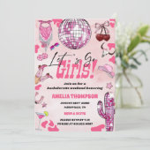 ピンク女性のカーボーイバチェロレッテウエストロデオウィークエンド 招待状 (スタンド正面)