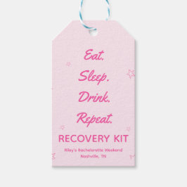ピンク女性のカーボーイバチェロレッテ回復キットラベル ギフトタグ