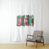 ピンク女性のカーボーイバレンタイン、ハート タペストリー (インサイチュ)