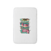 ピンク女性のカーボーイバレンタイン、ハート バスマット (正面縦)