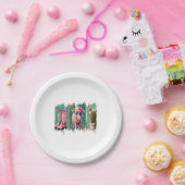 ピンク女性のカーボーイバレンタイン、ハート ペーパープレート (パーティー)