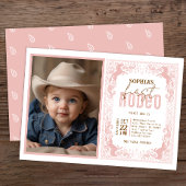 ピンク女性のカーボーイファーストRodeoフォト招待状- Wester 招待状