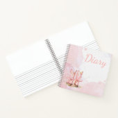ピンク女性のカーボーイフェミニン水彩日記 ノートブック (内部)