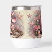 ピンク女性のカーボーイブーツ&バラウェスタンスタイル (左面)