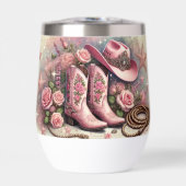 ピンク女性のカーボーイブーツ&バラウェスタンスタイル (正面)