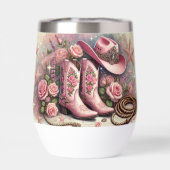 ピンク女性のカーボーイブーツ&バラウェスタンスタイル (背面)