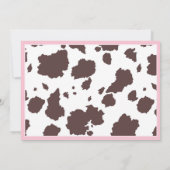 ピンク女性のカーボーイベビーシャワーツツ 招待状 (裏面)