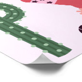 ピンク女性のカーボーイロデオウェスタン誕生日ウェルカムサイン ポスター (角)