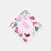 ピンク女性のカーボーイロデオウエスタンバースデーパーティー スタンダードカクテルナプキン (角)