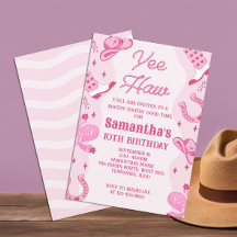 ピンク女性のカーボーイロデオ誕生日