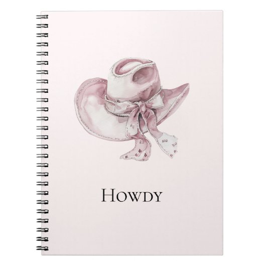 ピンク女性のカーボーイ帽子 ノートブック (正面)