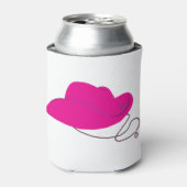 ピンク女性のカーボーイ帽子 缶クーラー (缶正面)