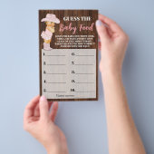 ピンク女性のカーボーイ推測ベビー食品シャワーゲームカード チラシ (ハンドル)