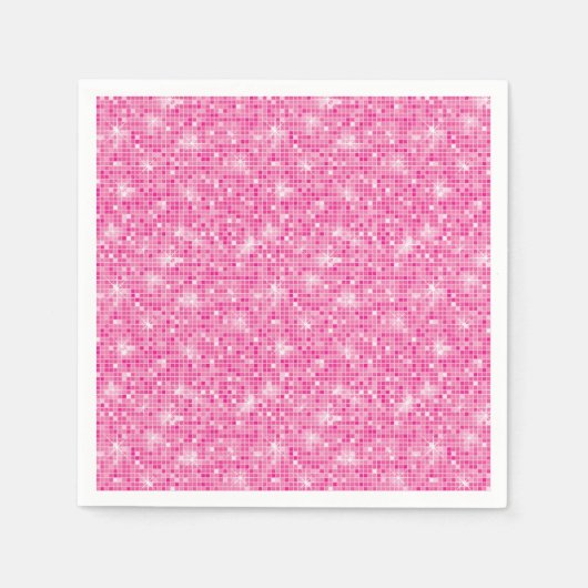 ピンク女性のカーボーイ誕生日パーティーレッツガールズピンク スタンダードカクテルナプキン (正面)