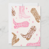 ピンク女性のカーボーイ誕生日招待状 招待状 (裏面)