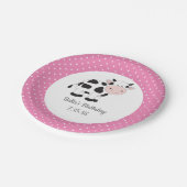 ピンク女性のカーボーイ誕生日紙プレート ペーパープレート (アングル)