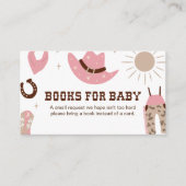 ピンク女性のカーボーイ赤ちゃんシャワーブックベビー エンクロージャーカード (正面)