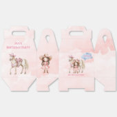 ピンク女性のカーボーイ馬00thバースデーパーティー フェイバーボックス (見開き)