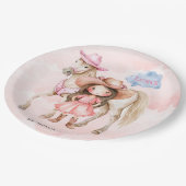 ピンク女性のカーボーイ馬00thバースデーパーティー ペーパープレート (アングル)