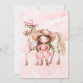 ピンク女性のカーボーイ馬00thバースデーパーティー 招待状 (裏面)