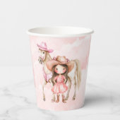 ピンク女性のカーボーイ馬00thバースデーパーティー 紙コップ (裏面)