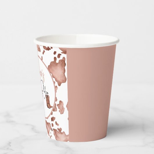 ピンク女性のカーボーイ1stロデオ誕生日パーティー 紙コップ (左)