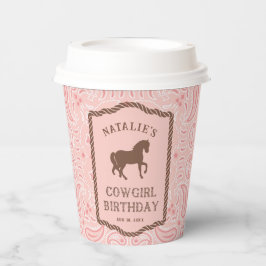 ピンク女性のカーボーイ |ホースシルエットパーティー紙カップ 紙コップ