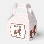 ピンク女性のカーボーイ |馬のシルエット |誕生日 フェイバーボックス (裏面サイド)
