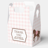 ピンク女性のカーボーイ |馬のシルエット |誕生日 フェイバーボックス (オープン)