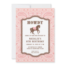 ピンク女性のカーボーイ |馬のシルエット |誕生日