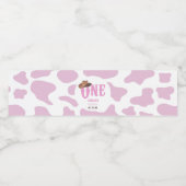 ピンク女性のカーボーイONEファースト・ロデオ1歳パーティー ペットボトルラベル (シングルラベル)