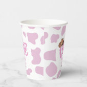 ピンク女性のカーボーイONEファースト・ロデオ1歳パーティー 紙コップ (右)
