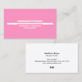ピンク女性フィットネスパーソナルトレーナー事業 名刺 (正面/裏面)