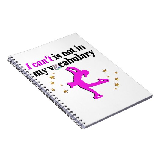 ピンク姿スケートで滑るゴールと夢 ノートブック (右側)