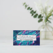 ピンク威厳のあるティール（緑がかった色）グリーンマーリースターリーネブラ 名刺 (スタンド正面)