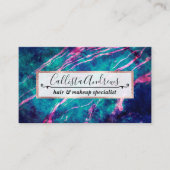 ピンク威厳のあるティール（緑がかった色）グリーンマーリースターリーネブラ 名刺 (正面)