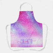 ピンク威厳のあるパープルネブラ銀河系グリッター エプロン (正面)