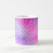 ピンク威厳のあるパープルネブラ銀河系グリッター コーヒーマグカップ (中央)