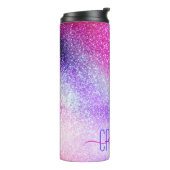 ピンク威厳のあるパープルネブラ銀河系グリッター タンブラー (回転左)