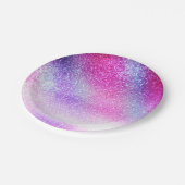 ピンク威厳のあるパープルネブラ銀河系グリッター ペーパープレート (アングル)