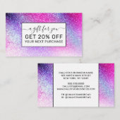 ピンク威厳のあるパープルネブラ銀河系グリッター 割引カード (正面/裏面)