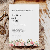 ピンク婚約パーティ結婚式招待状 招待状