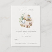 ピンク子供部屋エッセンシャルおむつラッフルベビーシャワー エンクロージャーカード (正面)