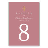 ピンク宗教十字女のバプテスマ テーブルナンバー (裏面)