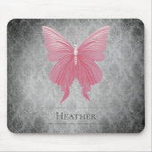 ピンク宝石のバタフライダマスク マウスパッド (正面)
