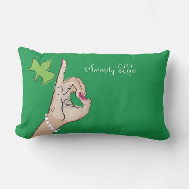 ピンク実質のかわいらしい女の子および緑の装飾用クッション ランバークッション (正面)