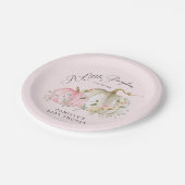 ピンク小さなかぼちゃの女の子の赤ちゃんシャワー ペーパープレート (アングル)