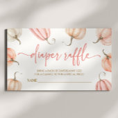 ピンク小さなかぼちゃの赤ちゃんシャワーおむつラッフル エンクロージャーカード