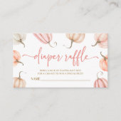 ピンク小さなかぼちゃの赤ちゃんシャワーおむつラッフル エンクロージャーカード (正面)